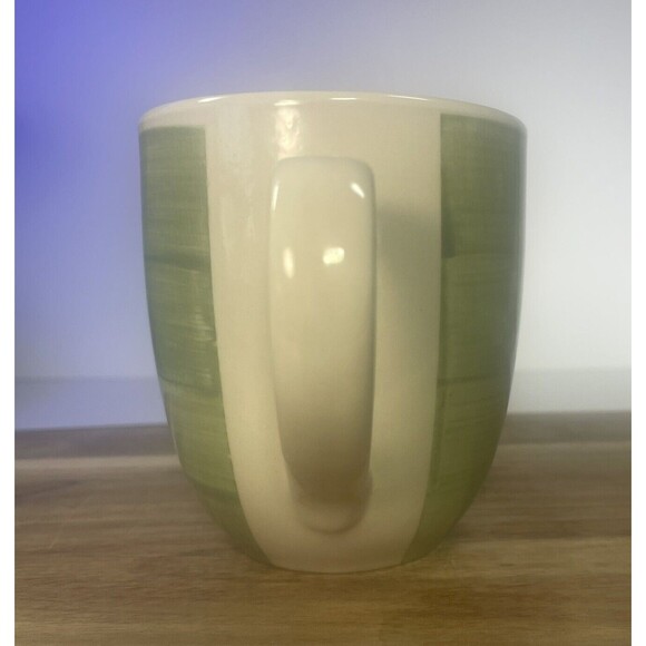 Citrus Grove Sage Green Brush Stroke Hand Painted Coffee Mug Minimal Solid - Picture 4 of 6